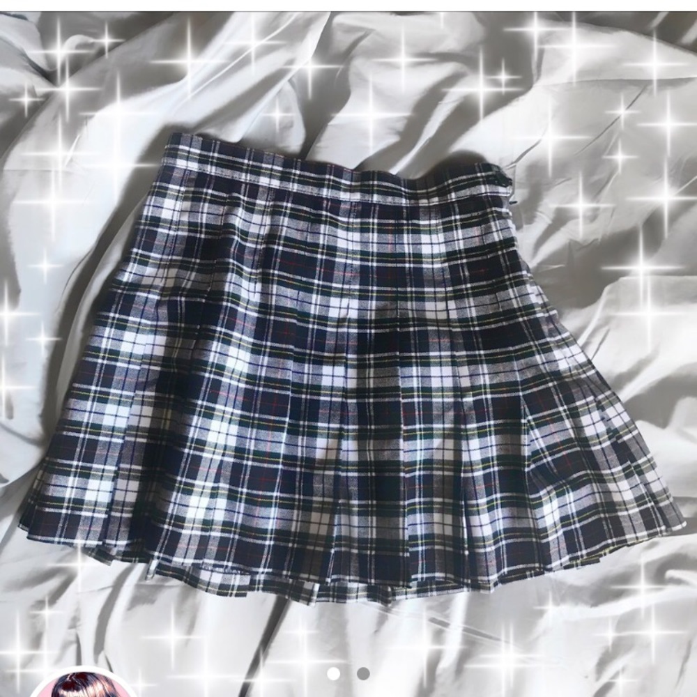 American Apparel Black plaid tennis skirt